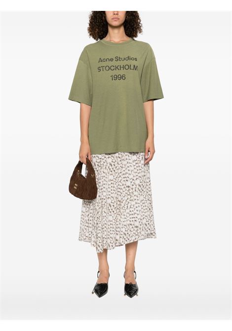 t-shirt logo relaxed fit unisex verde oliva ACNE STUDIOS | CL0196AB7